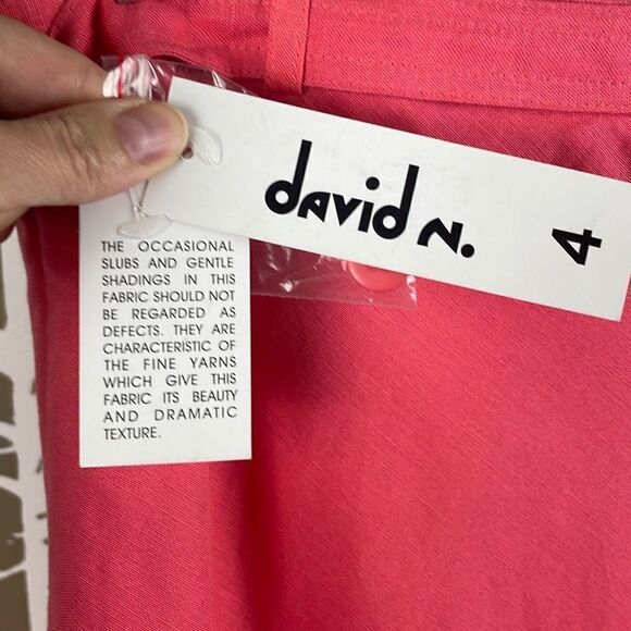 NEW Y2K Linen Blend Mermaid Hem Trumpet Hem Midi Skirt 4 Coral - Picture 8 of 9